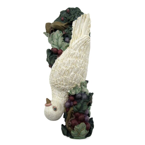 White Dove CANDLE HOLDER Grape Vine Detailing 1997 Resin Home Decor 8 Inches - Picture 8 of 10